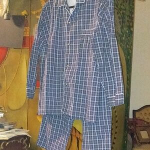 Nautica Blue and White Checkered Sleepwear